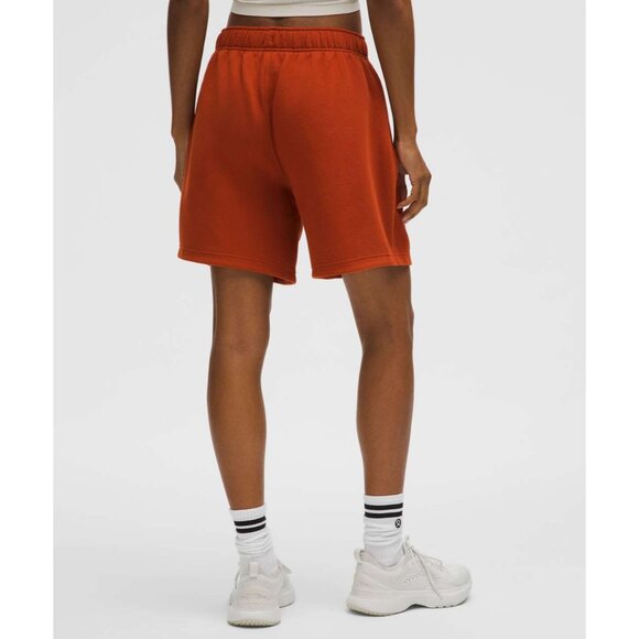 Lululemon Scuba Mid-Rise Oversized Shorts 7" Autumn Rust/Light Ivory Size S - Picture 6 of 6